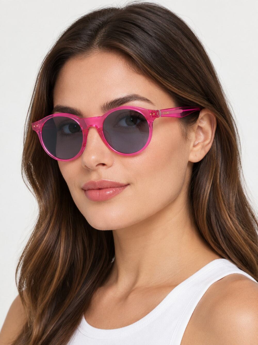 NEW Celine CL40010U 75V Transparent Fuchsia Sunglasses Authentic